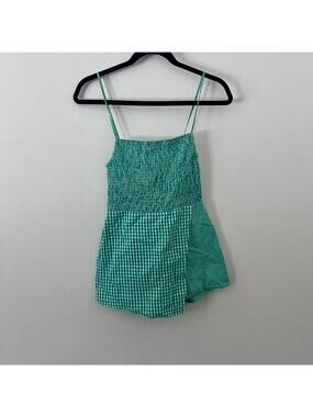 Gingham romper green gingham playsuit